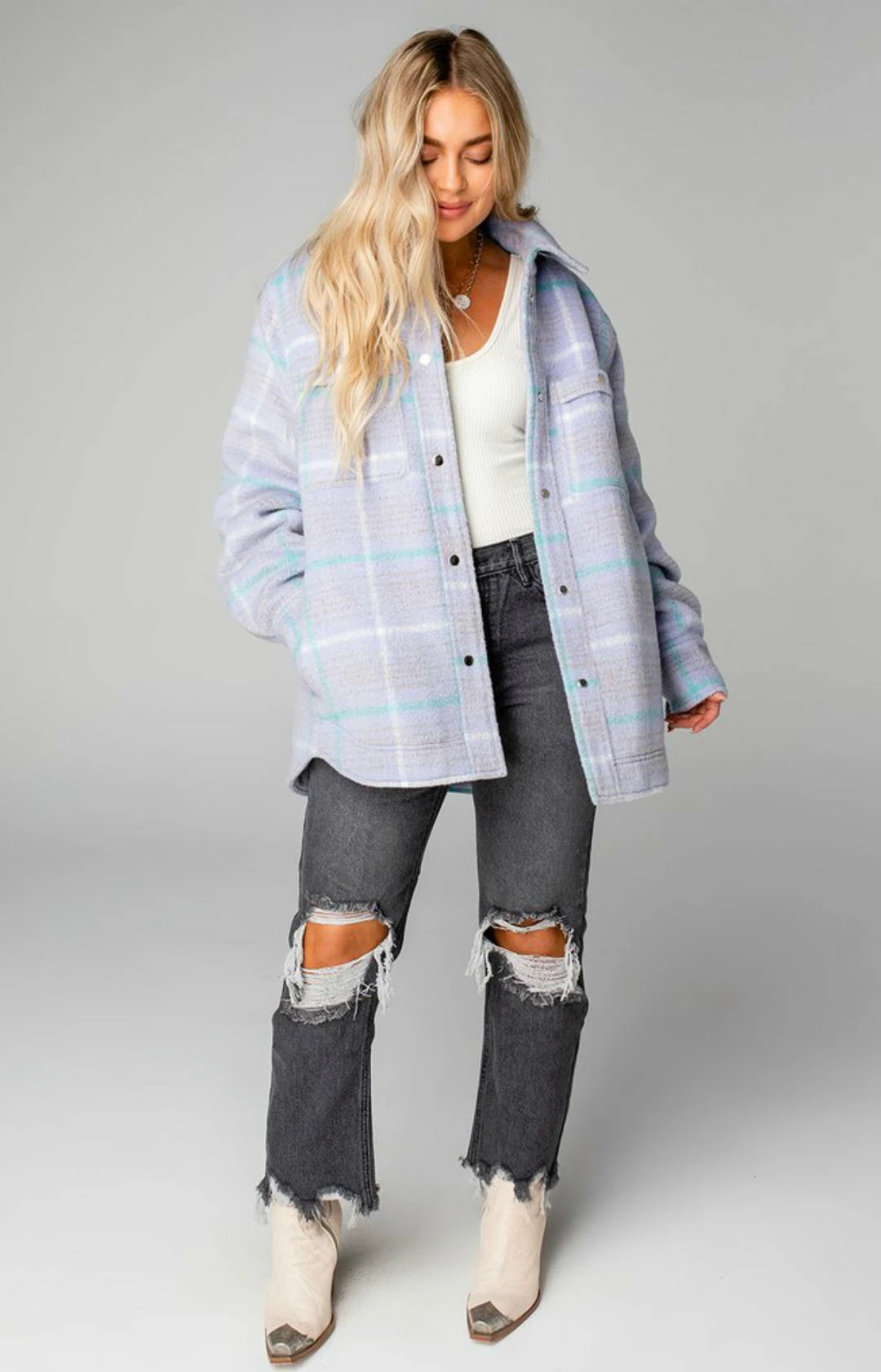 BUDDY LOVE CHANTALLE OVERSIZED SHACKET - LAVENDER 7 BUDDY LOVE CHANTALLE OVERSIZED SHACKET - LAVENDER