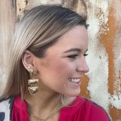 GOLDEN STELLA WHAT'S NEW KAYLA GOLD DROP EARRINGS