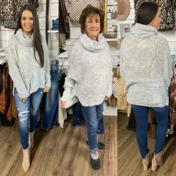 NEWBURY KUSTOMS CLOTHING FUZZY COWL NECK SWEATER