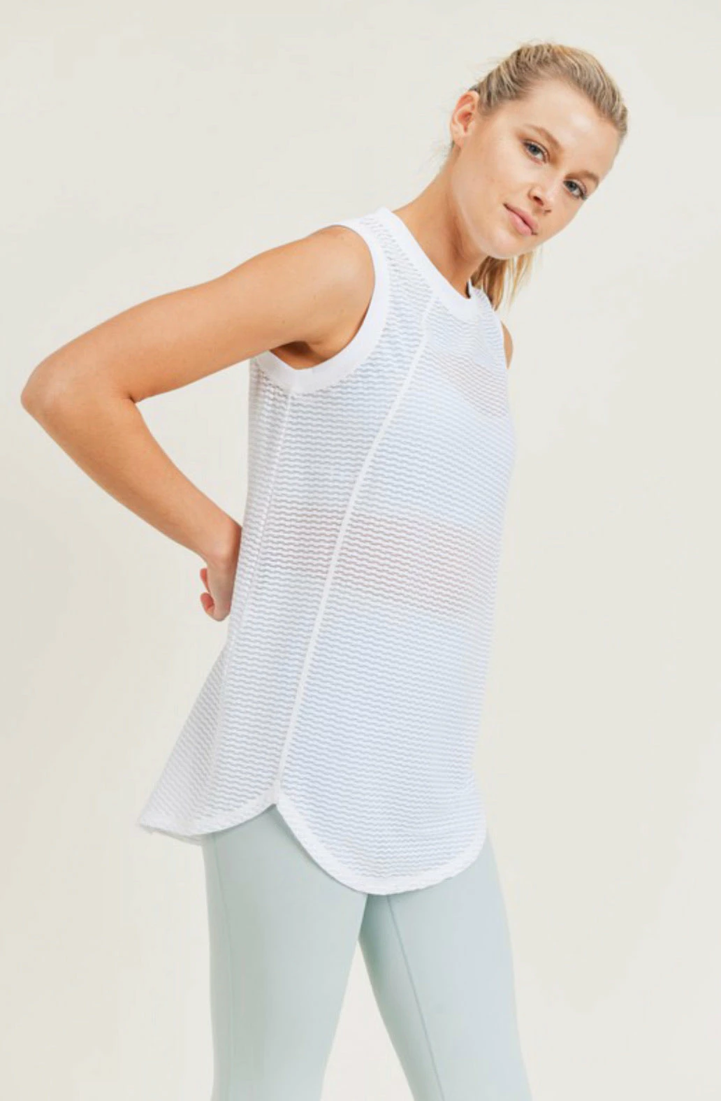 MONO B. BROOKE TRELLIS MESH TANK CLOTHING 7 MONO B. BROOKE TRELLIS MESH TANK CLOTHING