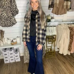 BIBI FRINGE FLANNEL SHIRT JACKET 21 BIBI FRINGE FLANNEL SHIRT JACKET