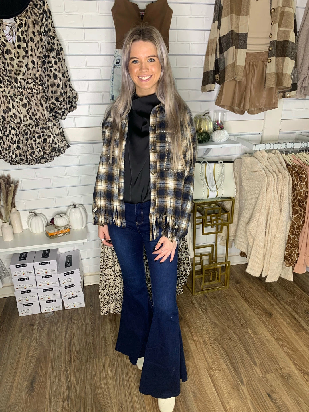 BIBI FRINGE FLANNEL SHIRT JACKET 9 BIBI FRINGE FLANNEL SHIRT JACKET