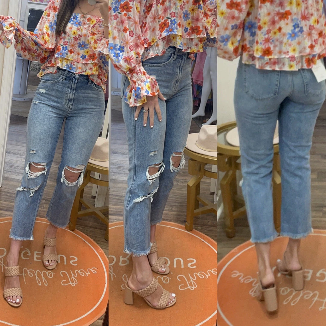 Flying Monkey ADDY DISTRESSED RELAXED STRAIGHT DENIM 2 Flying Monkey ADDY DISTRESSED RELAXED STRAIGHT DENIM