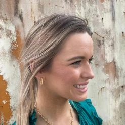 GOLDEN STELLA BRASS GLITTER HOOPS