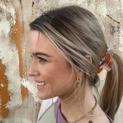 GOLDEN STELLA GOLD RECTANGLE CHAIN EARRINGS