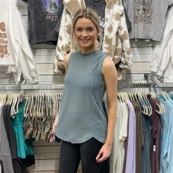 MONO B. BROOKE TRELLIS SEA MESH TANK