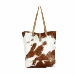 MYRA CHESTNUT COWHIDE TOTE BAG