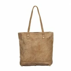 MYRA COCOA LEATHER HIDE TOTE COWHIDE
